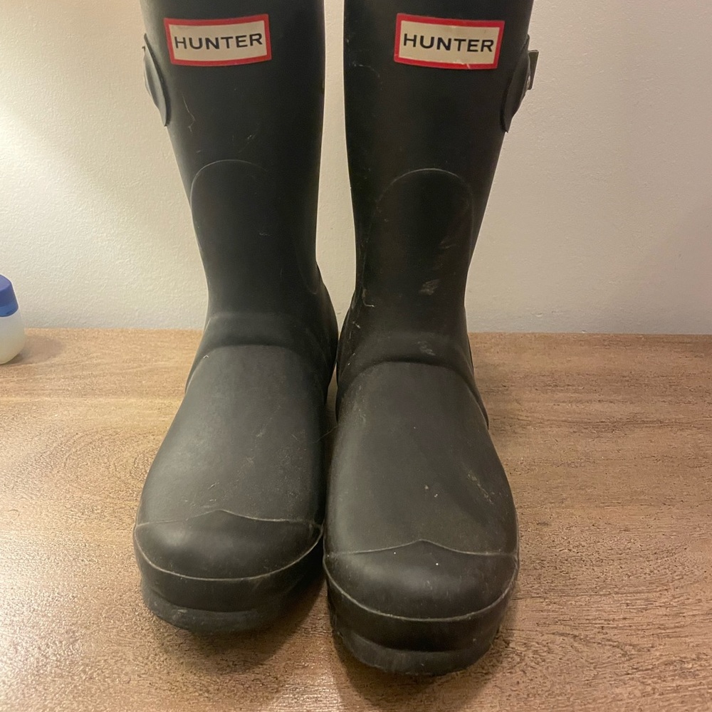 Hunter boots mid calf black